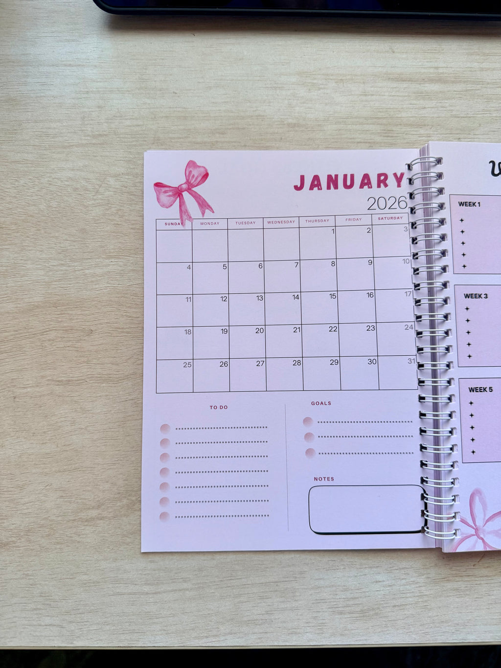 2026 Dated Weekly Planner